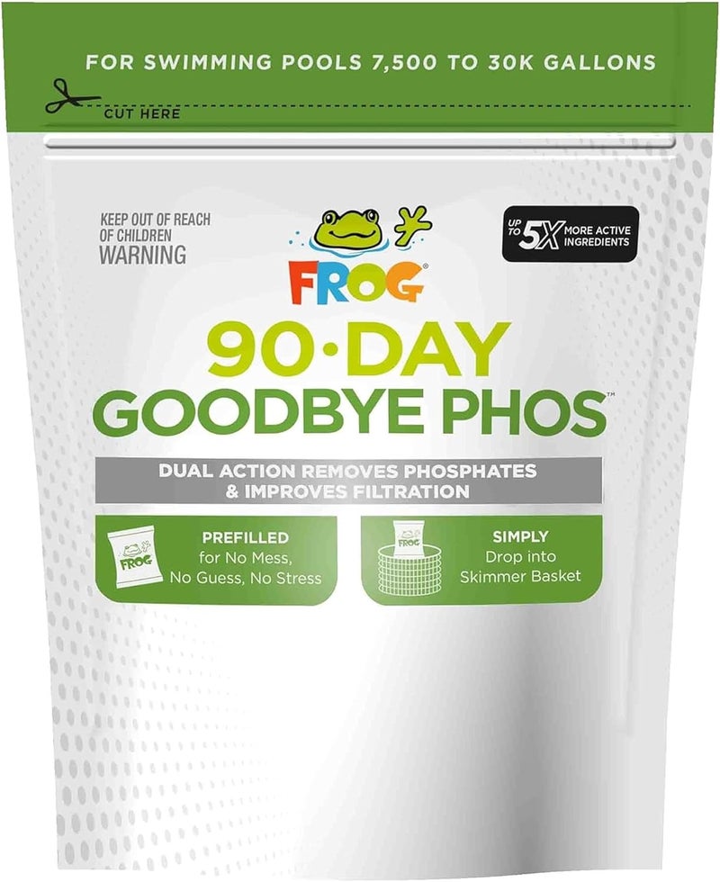 Frog 90-Day Goodbye Phos - Dry Formula Phosphate Remover for Pools up to 30,000 Gallons - Pool Maintenance & Treatment - 3 Pods - Image 1